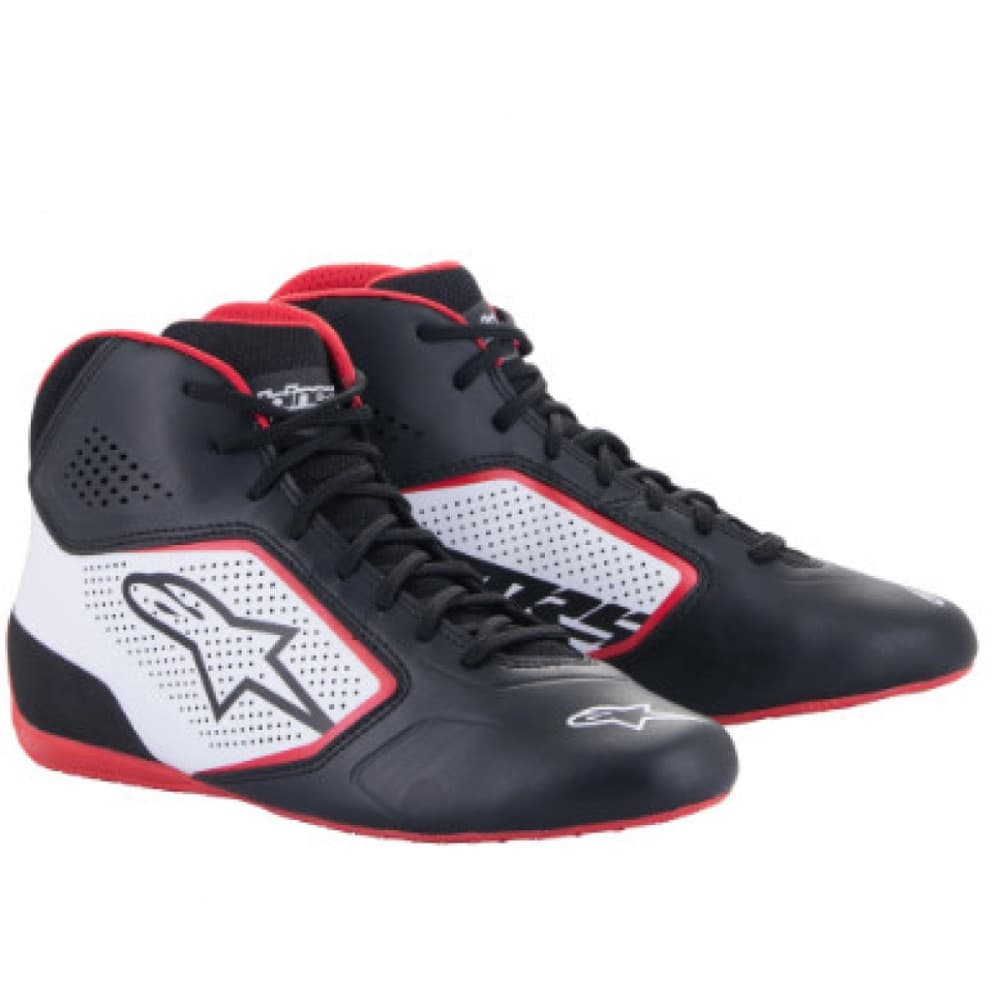 2022 TECH-1 K START V2 SHOES BLACK WHITE RED ALPINESTARS 36