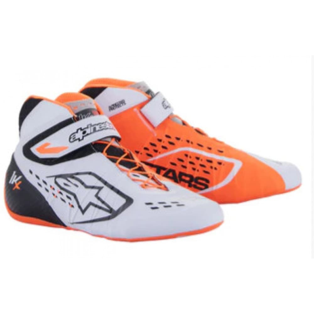 2023 TECH0 KX V2 SHOES BLACK WHITE FLUO ORANGE ALPINESTARS 44