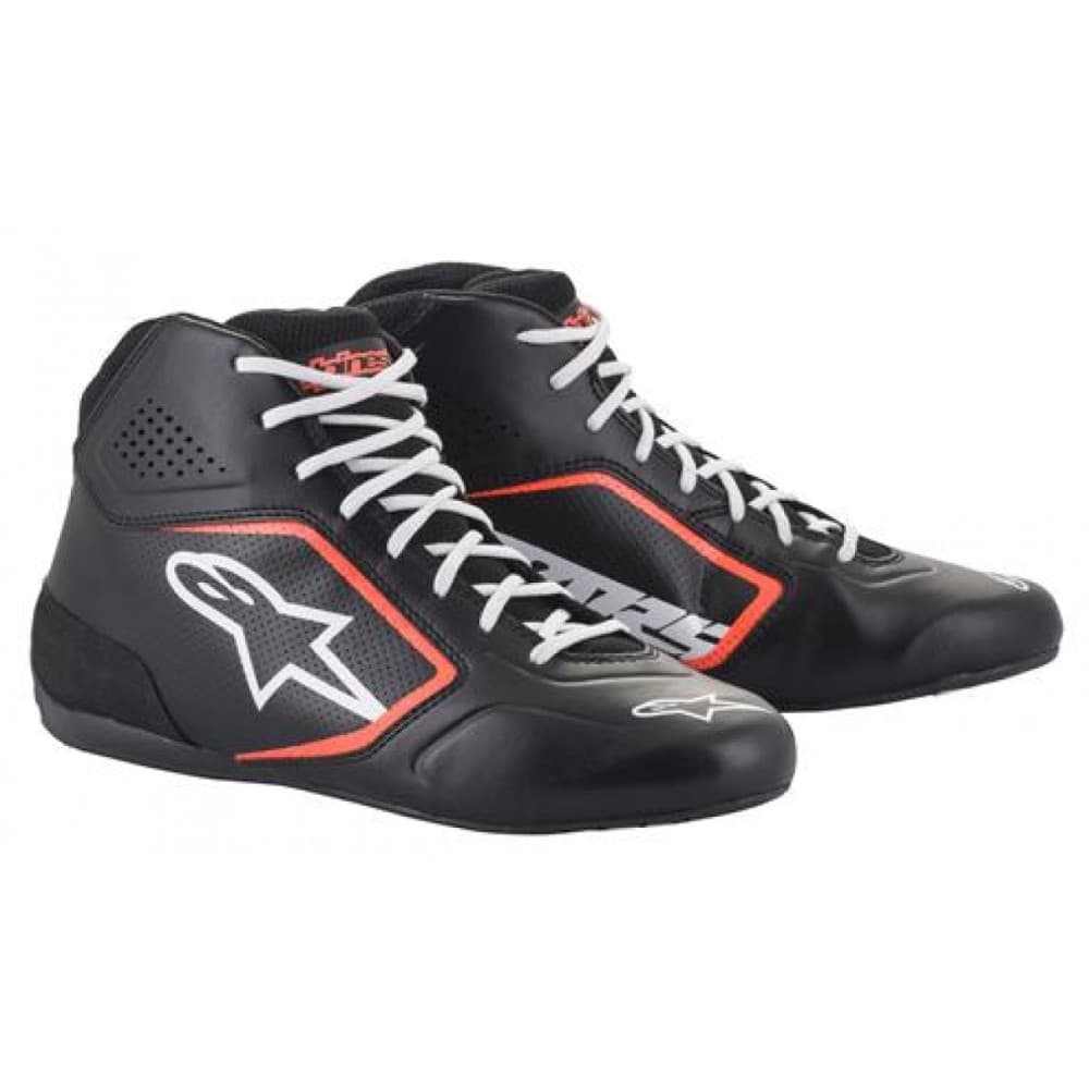 2020 TECH-1 K START V2 SHOES BLACK WHITE FLUO RED ALPINESTARS Taglia 36