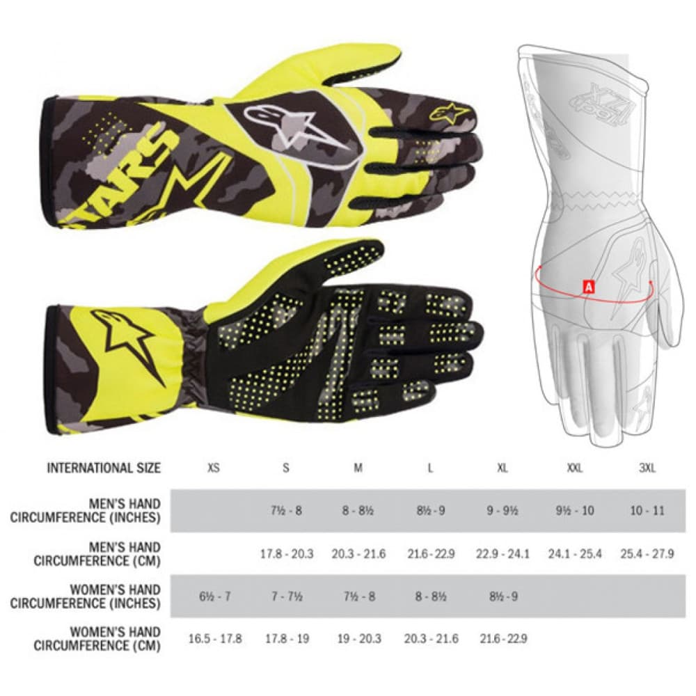 2021 TECH0 K RACE V2 CAMO GLOVES YELLOW FLUO/BLACK L