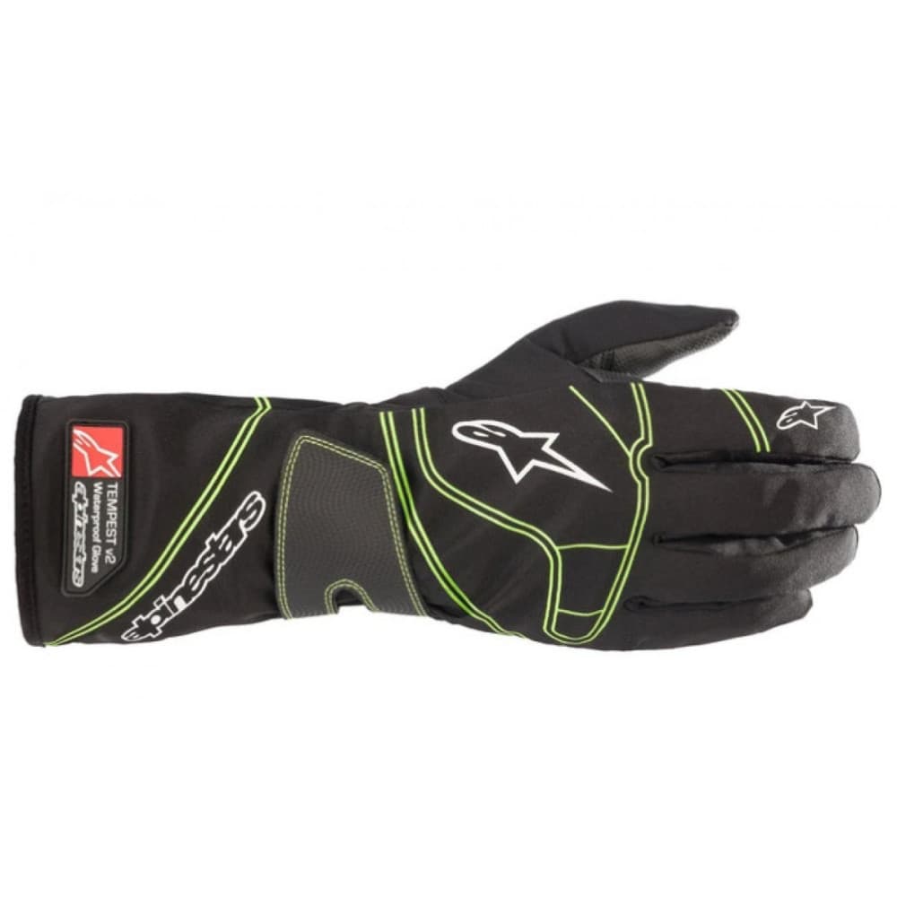 2021 ADULT TEMPEST V2 WATERPROOF GLOVES - BLK FLUO GREEN Taglia M