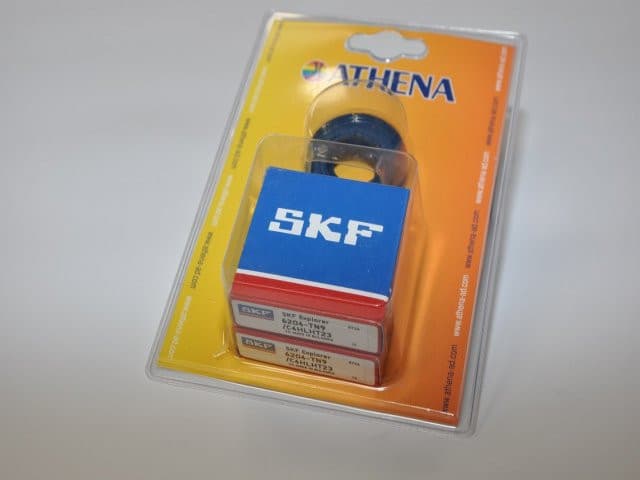 Kit cuscinetti e paraolio Athena Racing (Minarelli - gabbia plastica - C4 - Corteco)