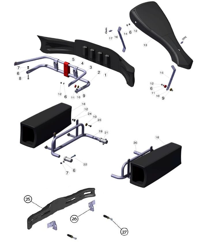(1) Spoiler anteriore Mod.MK14 Nero