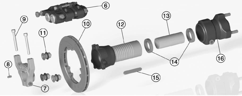 (7B) STR-V2 FRONT RIGHT CALIPER SUPPORT with screw