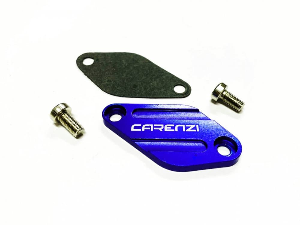 Carenzi Racing coperchio pompa olio (Minarelli AM - Derbi EBE/EBS - Piaggio D50B0 - blu)