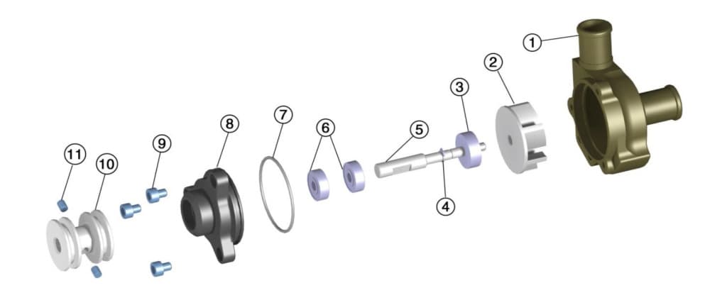(10) WATER PUMP PULLEY