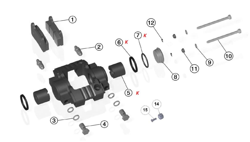 (K) RBS.V2 / RBS.V3 KIT REVISIONE PINZA FRENO (per 1 pinza)