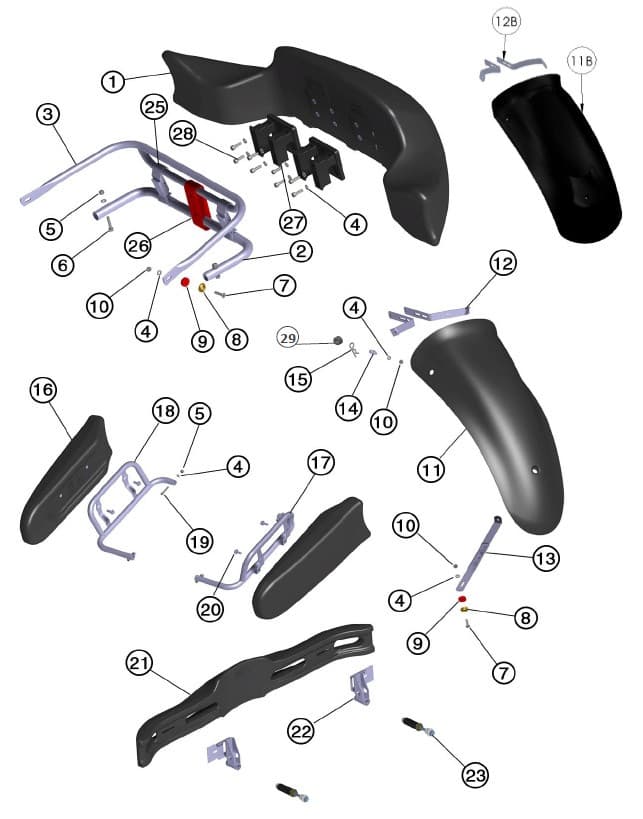 (22) HULK REAR SPOILER SUPPORT KIT