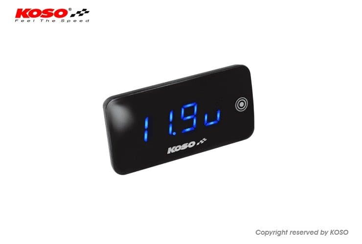 Koso Slim Line strumento temperatura e tensione (Blu)