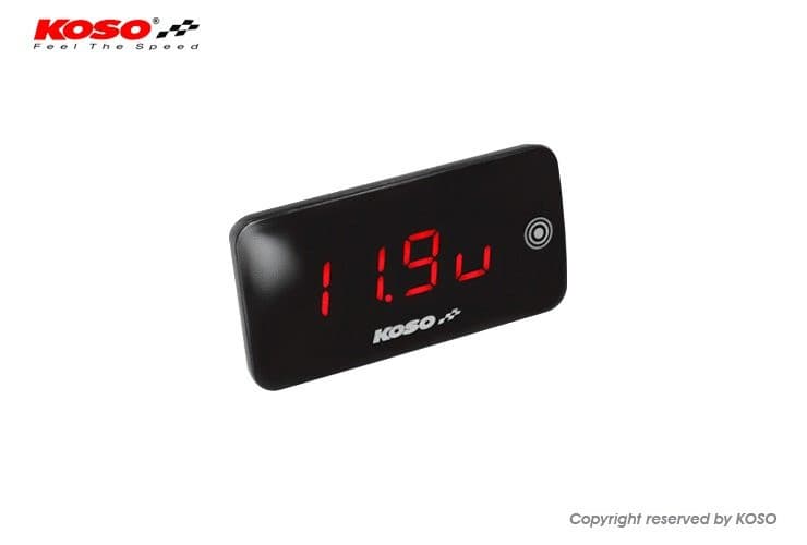 Koso Slim Line strumento temperatura e tensione (Rosso)