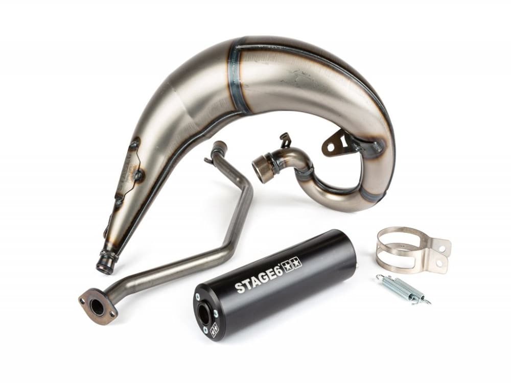 Stage6 Streetrace CNC scarico (Derbi EBE / EBS - Piaggio D50B0 - nero)