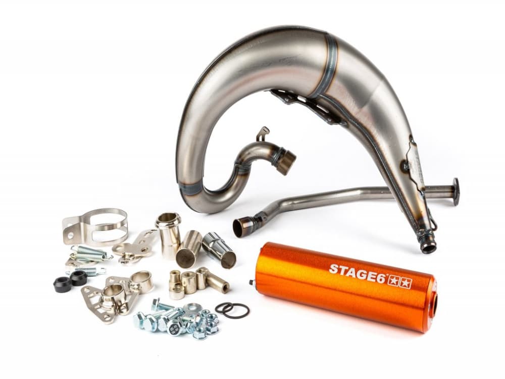 Stage6 Streetrace CNC Auspuff (Derbi EBE / EBS - Piaggio D50B0 - orange)