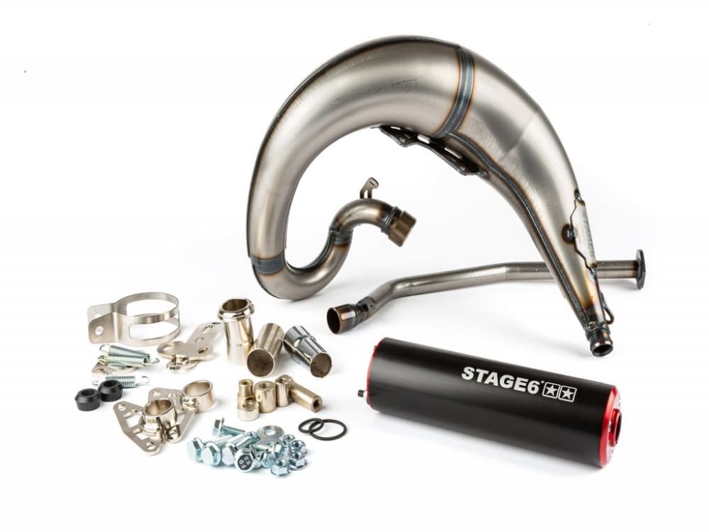 Stage6 Streetrace CNC Auspuff (Derbi EBE / EBS - Piaggio D50B0 - rot/schwarz)