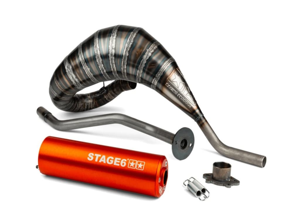 Stage6 R/T 80-90ccm CNC-Auspuff (Derbi EBE / EBS - Piaggio D50B0 - orange)
