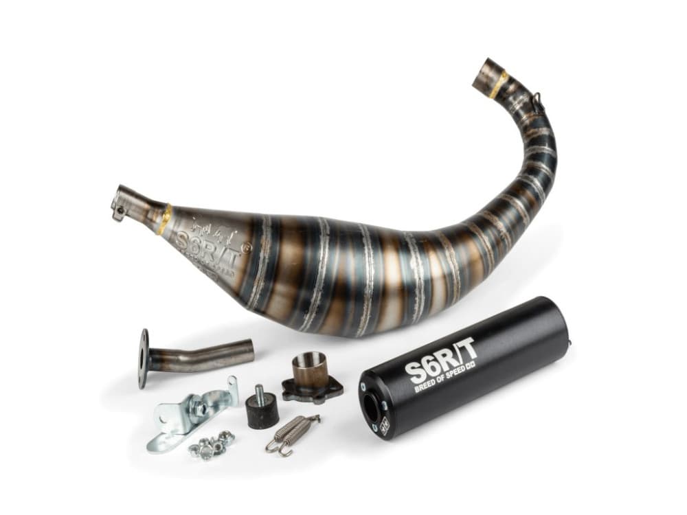 Stage6 R/T 80-90cc CNC exhaust (Derbi EBE / EBS - Piaggio D50B0 - black)