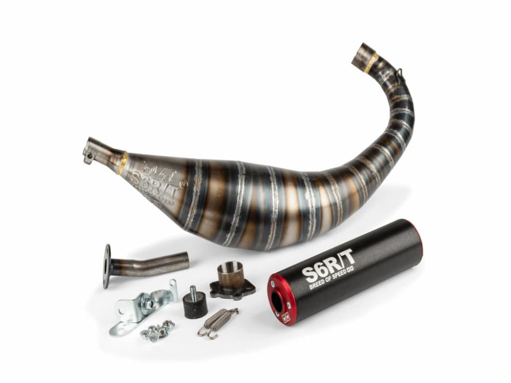 Stage6 R/T 80-90cc CNC exhaust (Derbi EBE / EBS - Piaggio D50B0 - red/black)