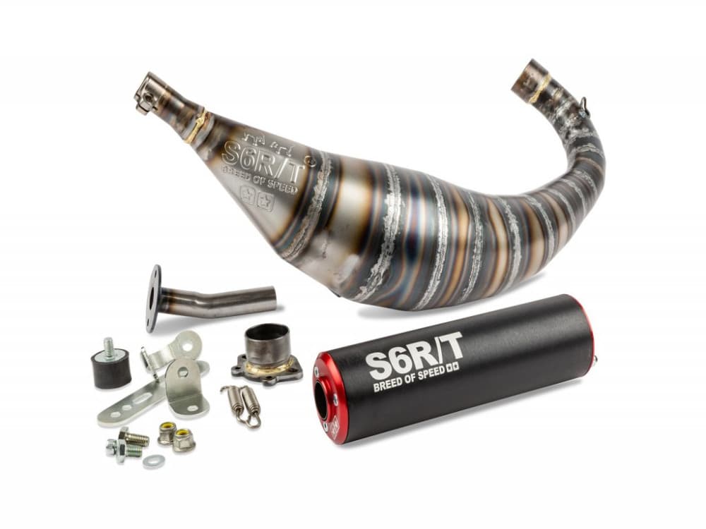 Stage6 R/T 90000cc CNC exhaust (Derbi EBE / EBS - Piaggio D50B0 - red/black)