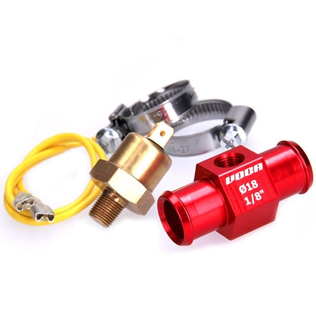 Voca Racing adapter + hõmérséklet kapcsoló ventilátorokhoz (d=22mm) (BE: 70°C / KI: 60°C) (1/8)