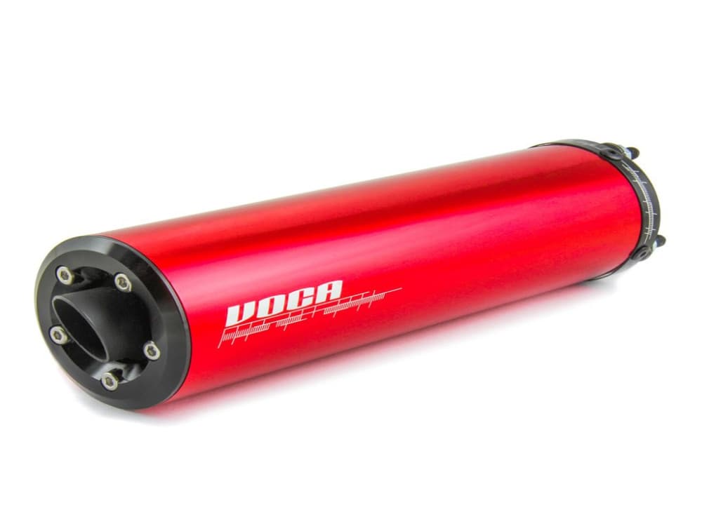 Voca Racing kompletter Schalldämpfer (BigBore 90cc, Carbon 80cc, Rookie 50/70cc, SCR, Mk, Barikit) (Rot)