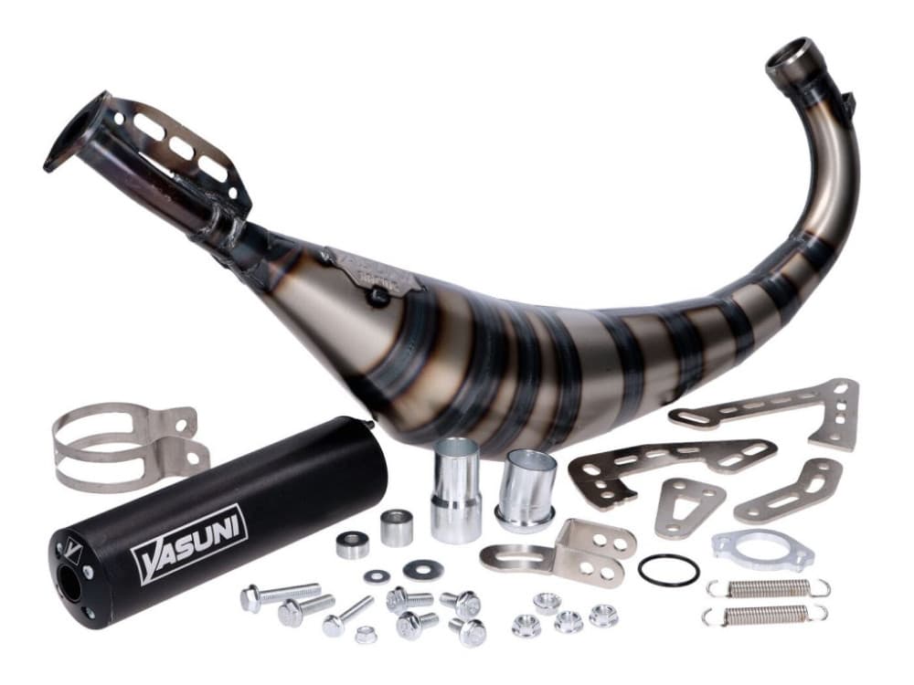 Yasuni R3 Carrera MAX PRO Auspuff (Minarelli AM - Derbi EBE / EBS - Piaggio D50B0 - schwarz)